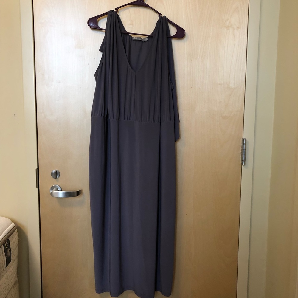 Asos grey asymmetrical dress with open back